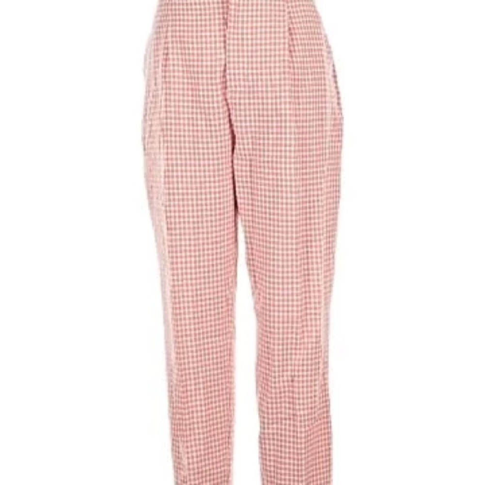 Zara Pink and White Checkered Pants